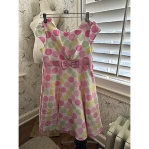 Girls Jona Michelle Easter Spring Summer Floral Pink And Green Dress Size 8